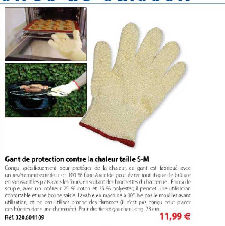 gant de protection contre la chaleur taille s m