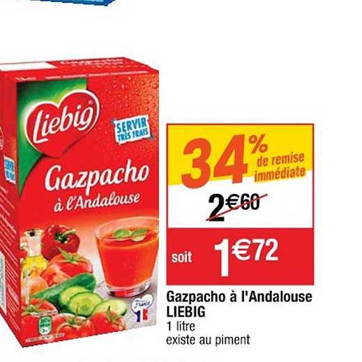 gazpacho à l'andalouse liebig 34% de remise immédiate