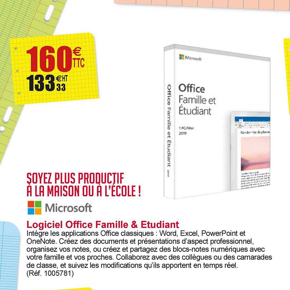 logiciel office famille & étudiant microsoft