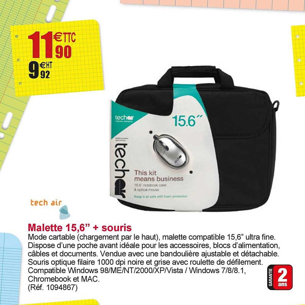 malette 15 6 pouces + souris tech air