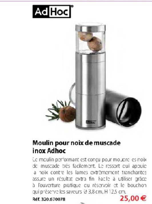 moulin pour noix de muscade inox adhoc
