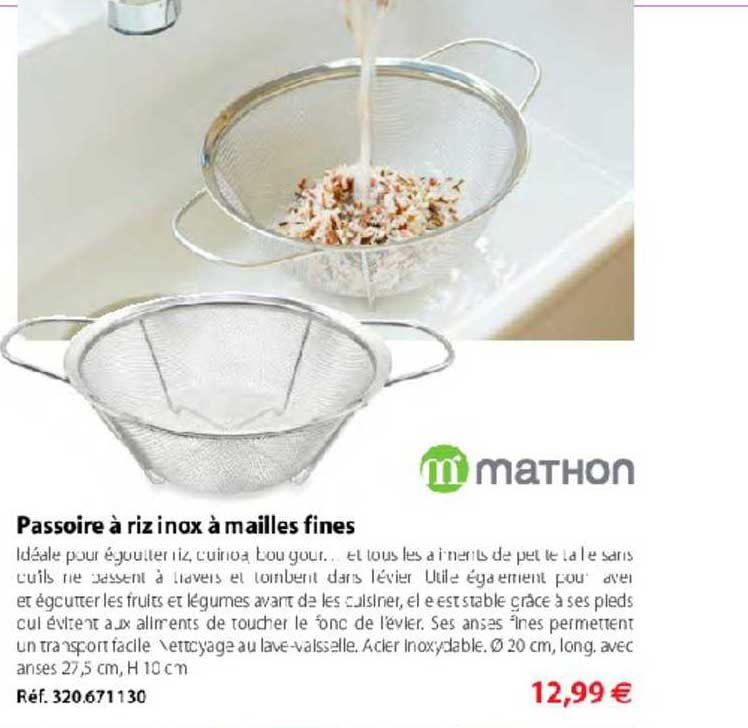 passoire à riz inox à mailles fines