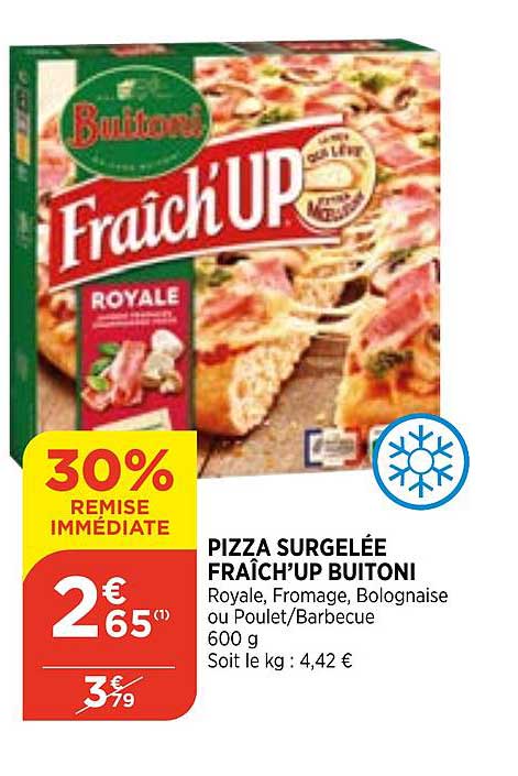 pizza surgelée fraîch'up buitoni 30% de remise immédiate
