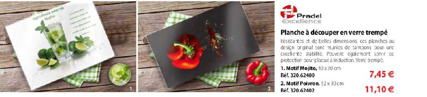 planche à découper en verre trempé pradel excellence