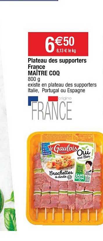 plateau des supporters france maître coq