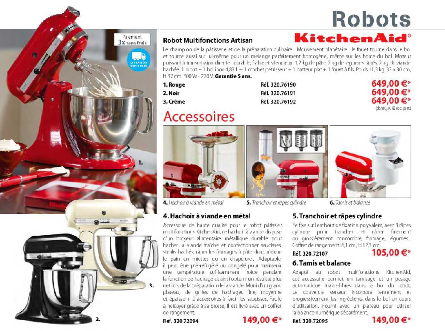robot multifonctions artisan kitchenaid