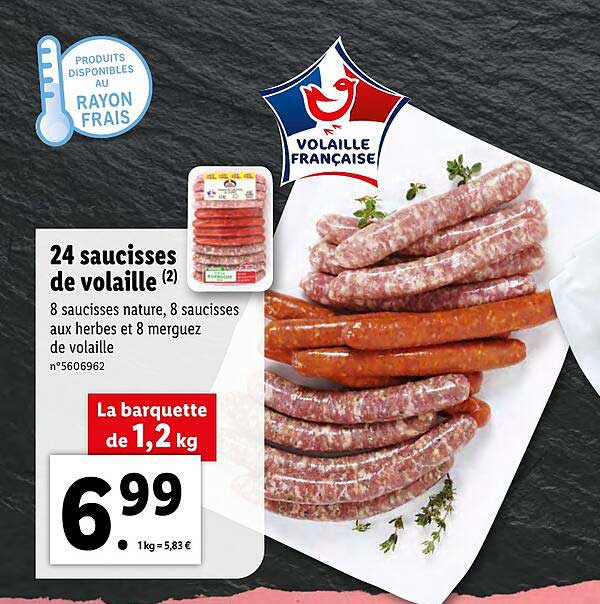 24 Saucisses De Volaille