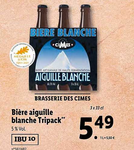 bière aiguille blanche tripack