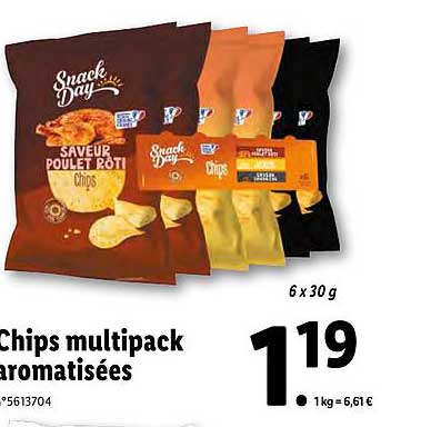 chips multipack aromatisées snack day