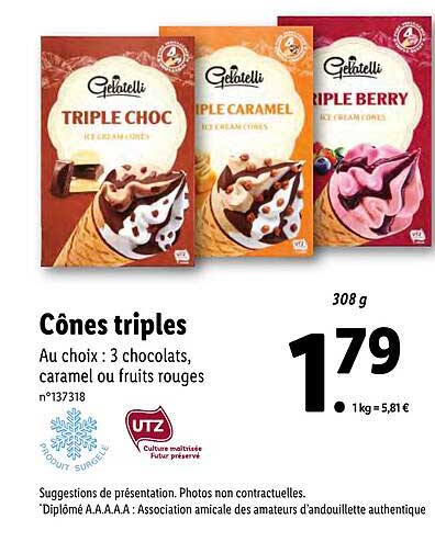 cônes triples gelatelli