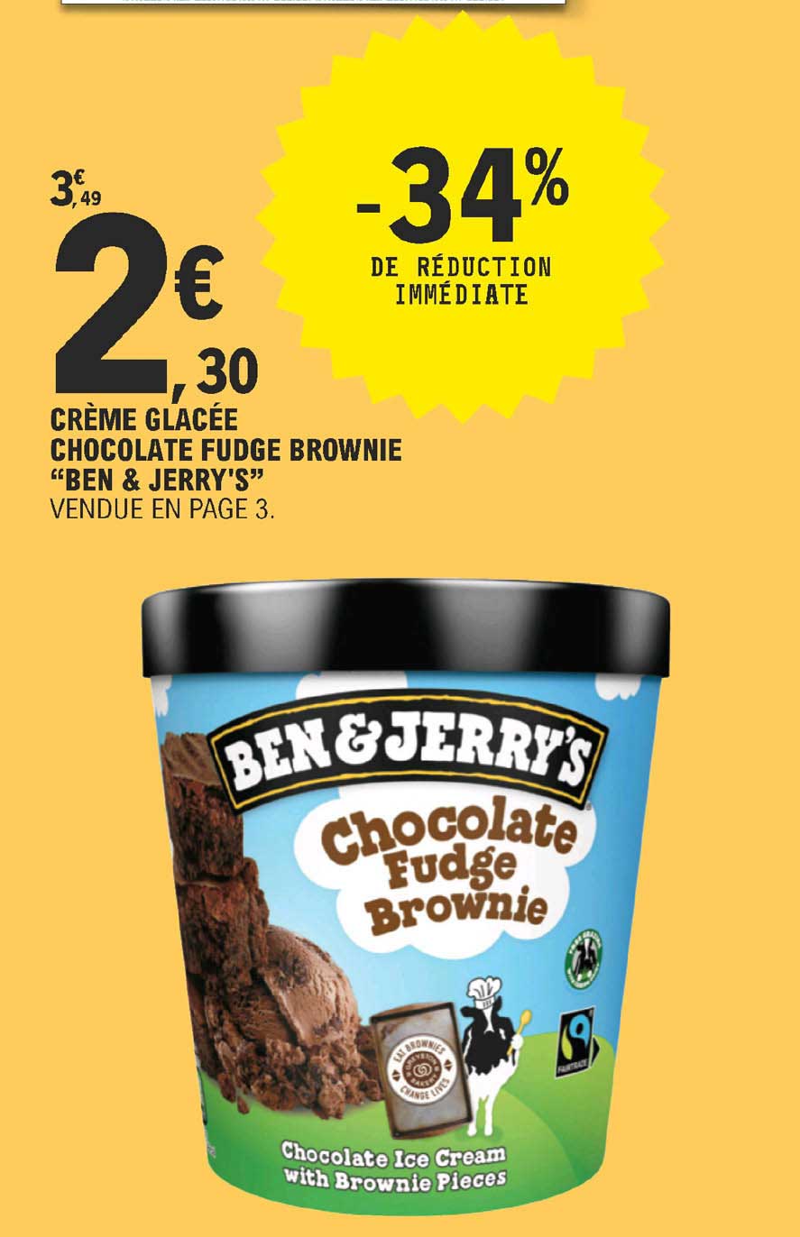 Crème Glacée Chocolate Fudge Brownie "ben & Jerry's"