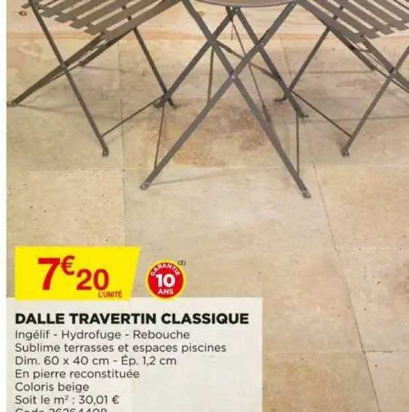 dalle travertin classique