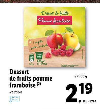 Dessert De Fruits Pomme Framboise