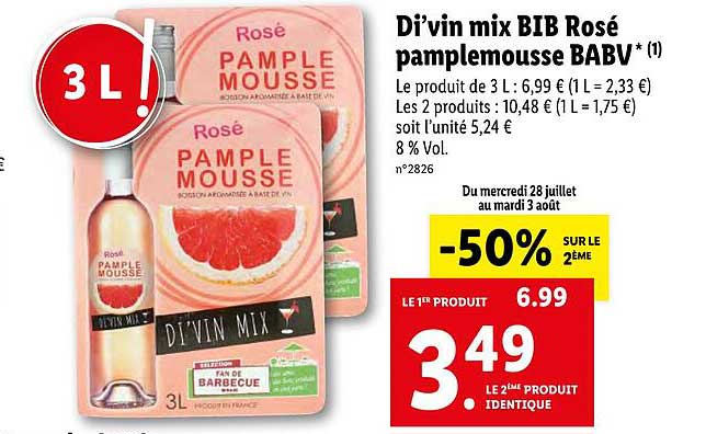 di'vin mix bib rosé pamplemousse babv