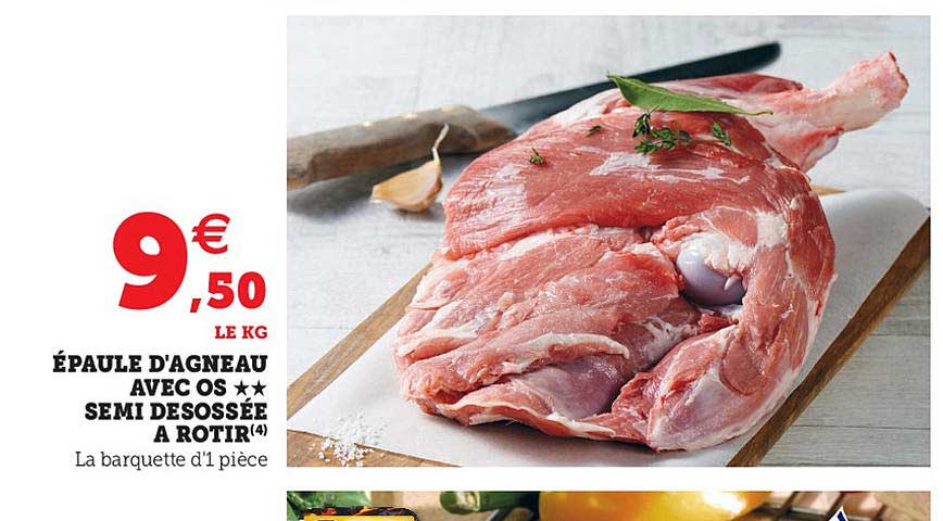 épaule d'agneau avec os semi désossée à rôtir