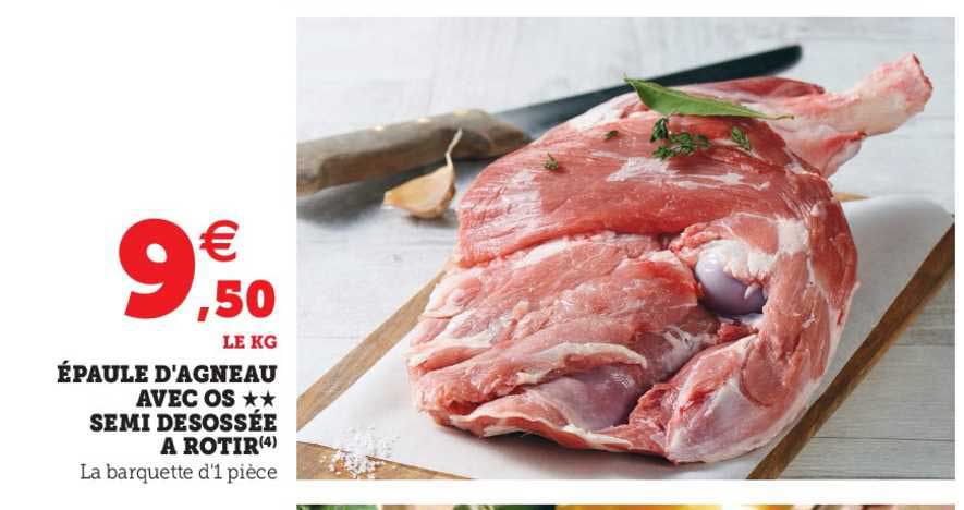 épaule d'agneau avec os semi désossée à rôtir