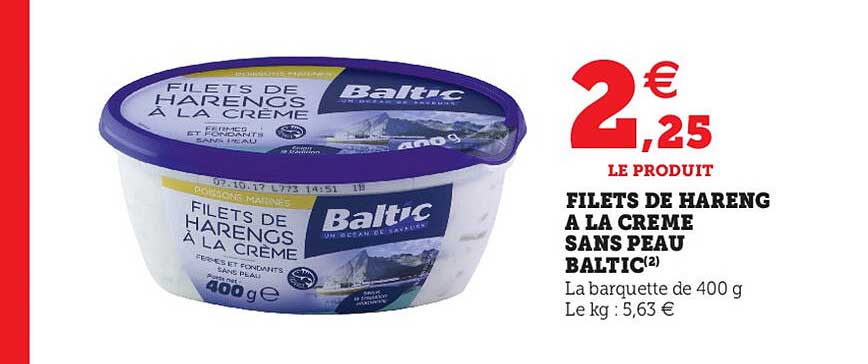 Filets De Hareng à La Crème Sans Peau Baltic