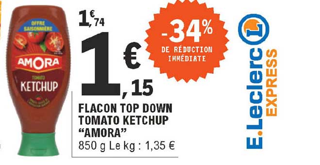 flacon top down tomato ketchup "amora"