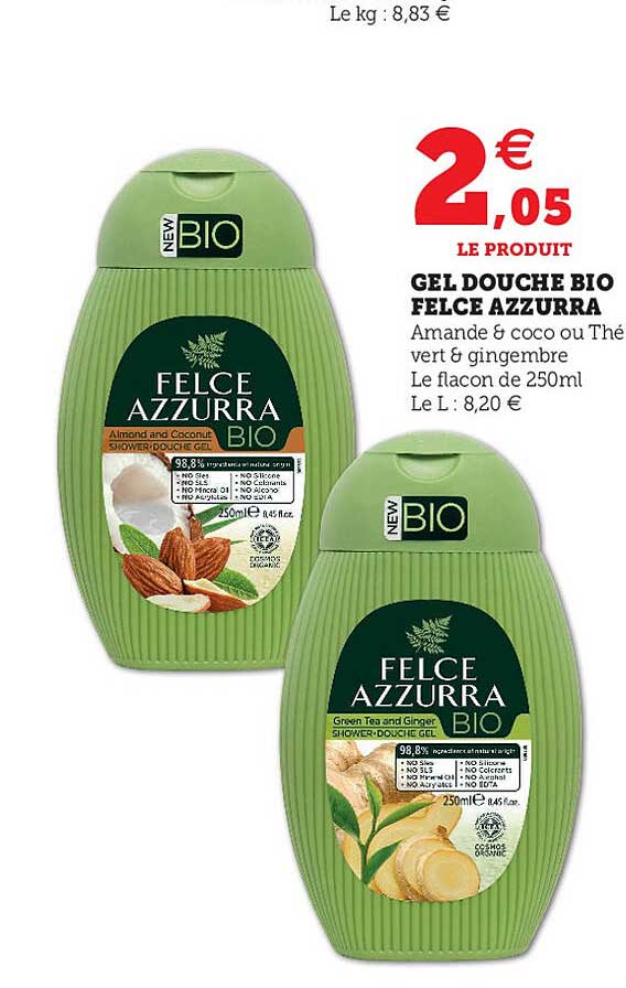 gel douche bio felce azzurra