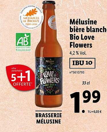 Mélusine Bière Blanche Bio Love Flowers