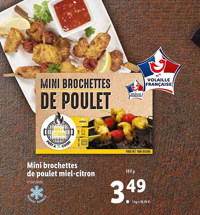 Mini Brochettes De Poulet Miel-citron