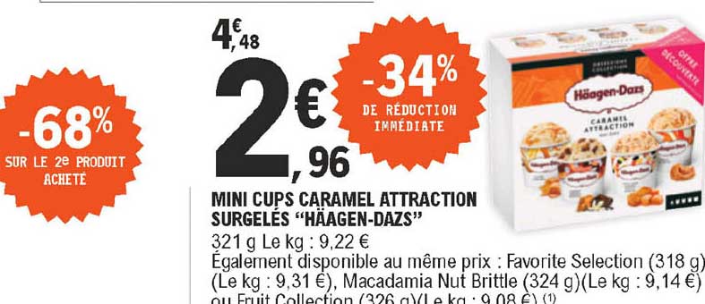 mini cups caramel attraction surgelés "häagen-dazs"