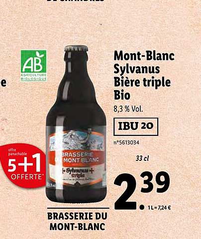 mont-blanc sylvanus bière triple bio
