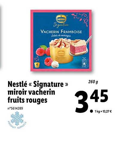 Nestlé «signature» Miroir Vacherin Fruits Rouges