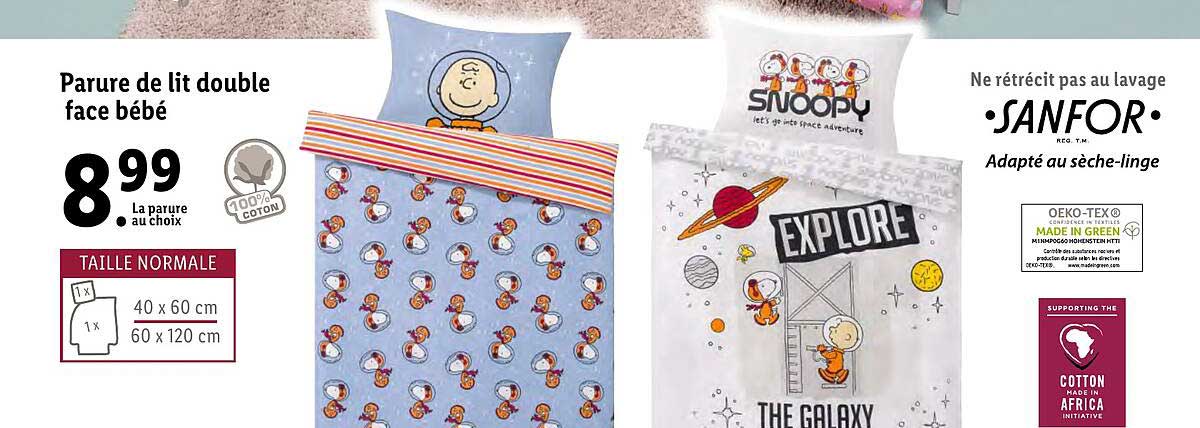 Parure De Lit Double Face Bébé