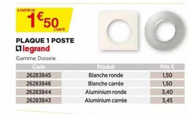 plaque 1 poste legrand