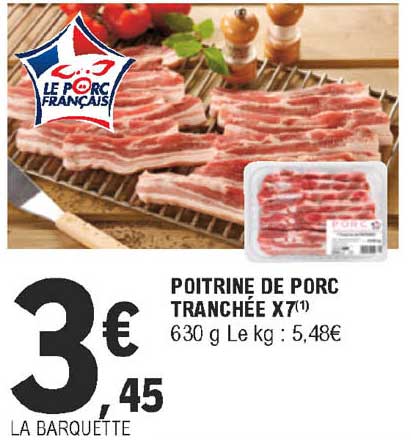 Poitrine De Porc Tranchée X7