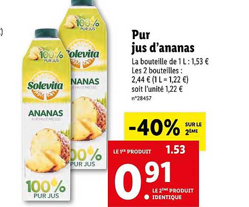 pur jus d'ananas solevita