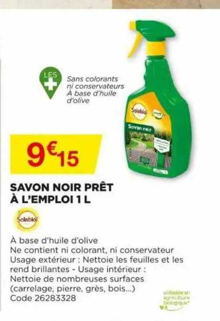 savon noir prêt à l'emploi 1 l solabiol