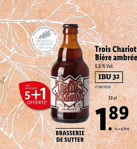 trois chariot bière ambrée