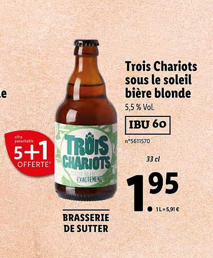 trois chariots sous le soleil bière blonde