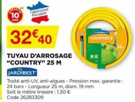 tuyau d'arrosage "country" 25 m jardibest