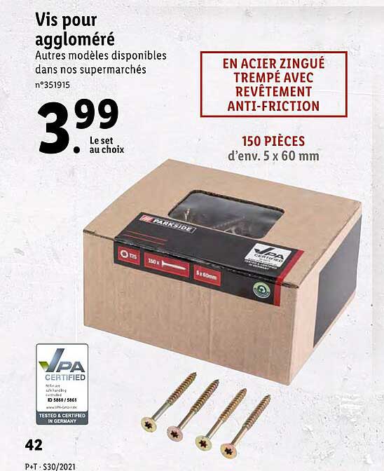 vis pour aggloméré