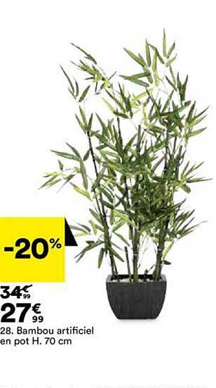 bambou artificiel en pot h. 70 cm