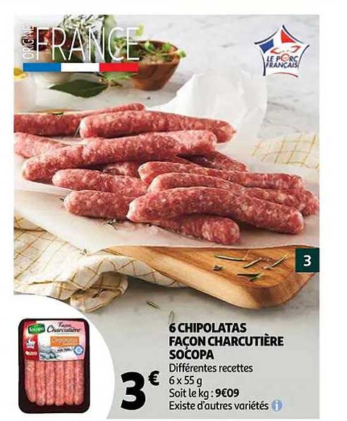 6 chipolatas façon charcutière socopa