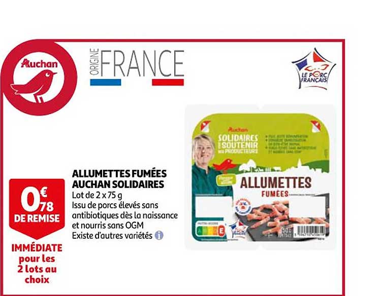 allumettes fumées auchan solidaires