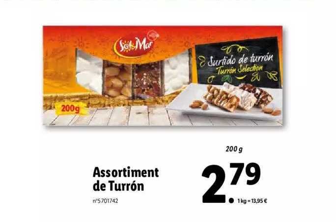 assortiment de turrón sol mar