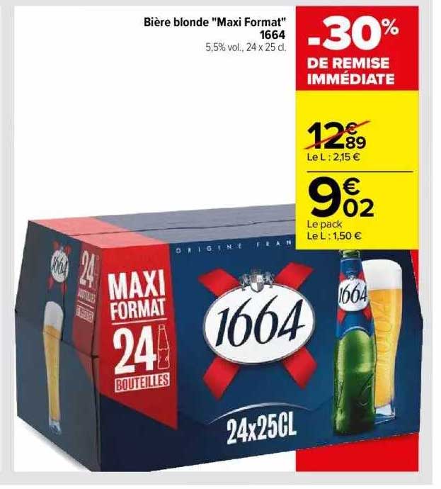 bière blonde "maxi format" 1664