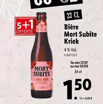 bière mort subite kriek