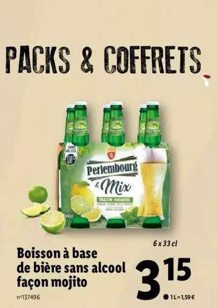 boisson à base de bière sans alcool façon mojito