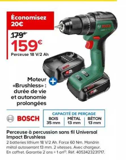 bosch perceuse à percussion sans fil universal impact brushless
