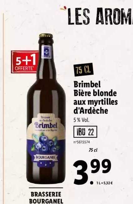 Brimbel Bière Blonde Aux Myrtilles D'ardèche