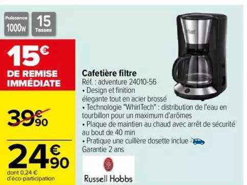 cafetière filtre russell hobbs