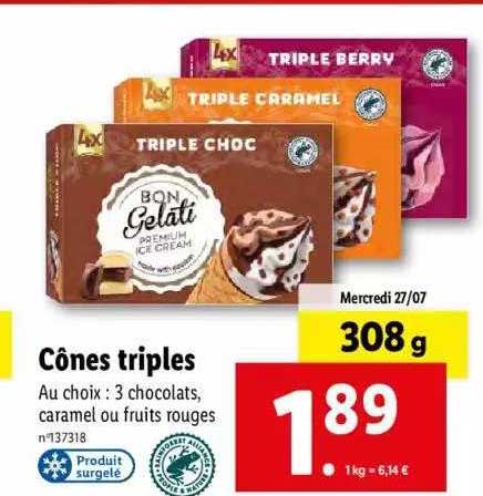 cônes triples bon gelati