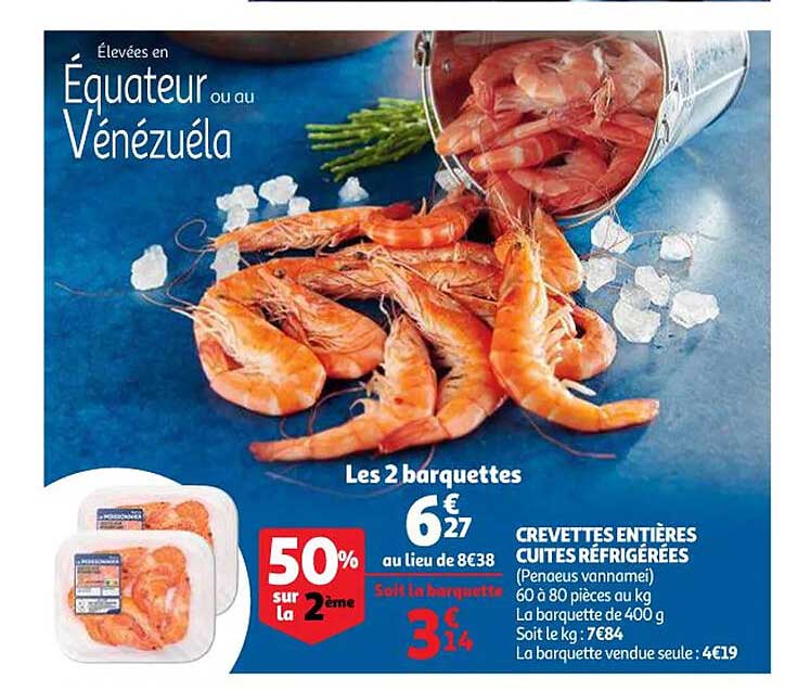 Crevettes Entières Cuites Réfrigérées