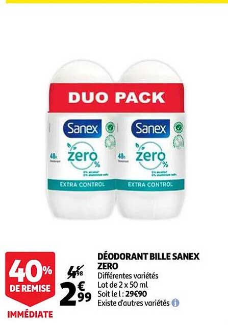Déodorant Bille Sanex Zéro